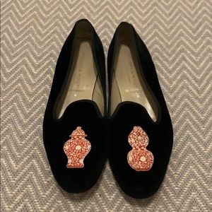 Stubbs & Wootton Black Ming Vase Loafers